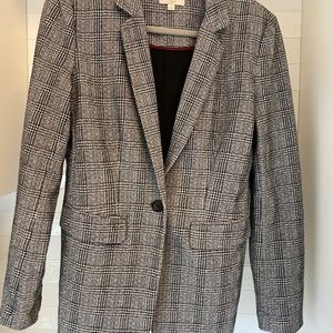 Loft Blk & Wht windowpane Blazer Size 8